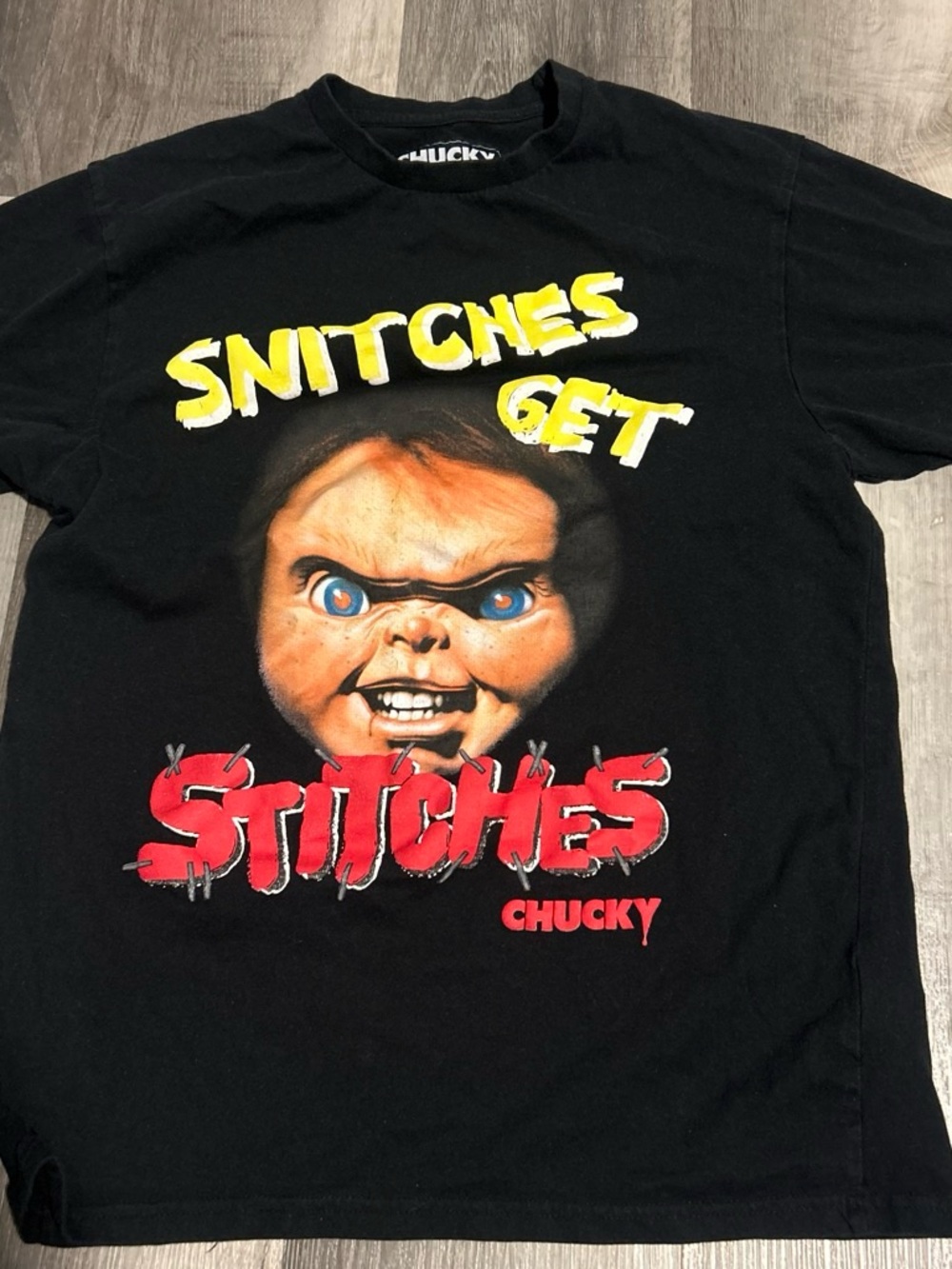Reason Black Kids Tee with Red and Yellow Chucky Graphic